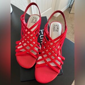 Naturalizer red dressy wedge sandals - BRAND NEW